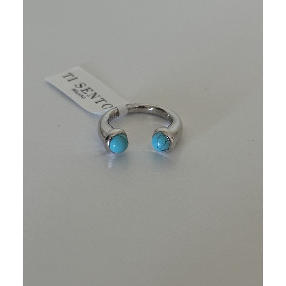 TI SENTO Milano Turquoise Ring Size 5.5 925 Sterling Silver